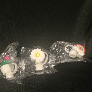 Set of Three Cute Straw Toppers